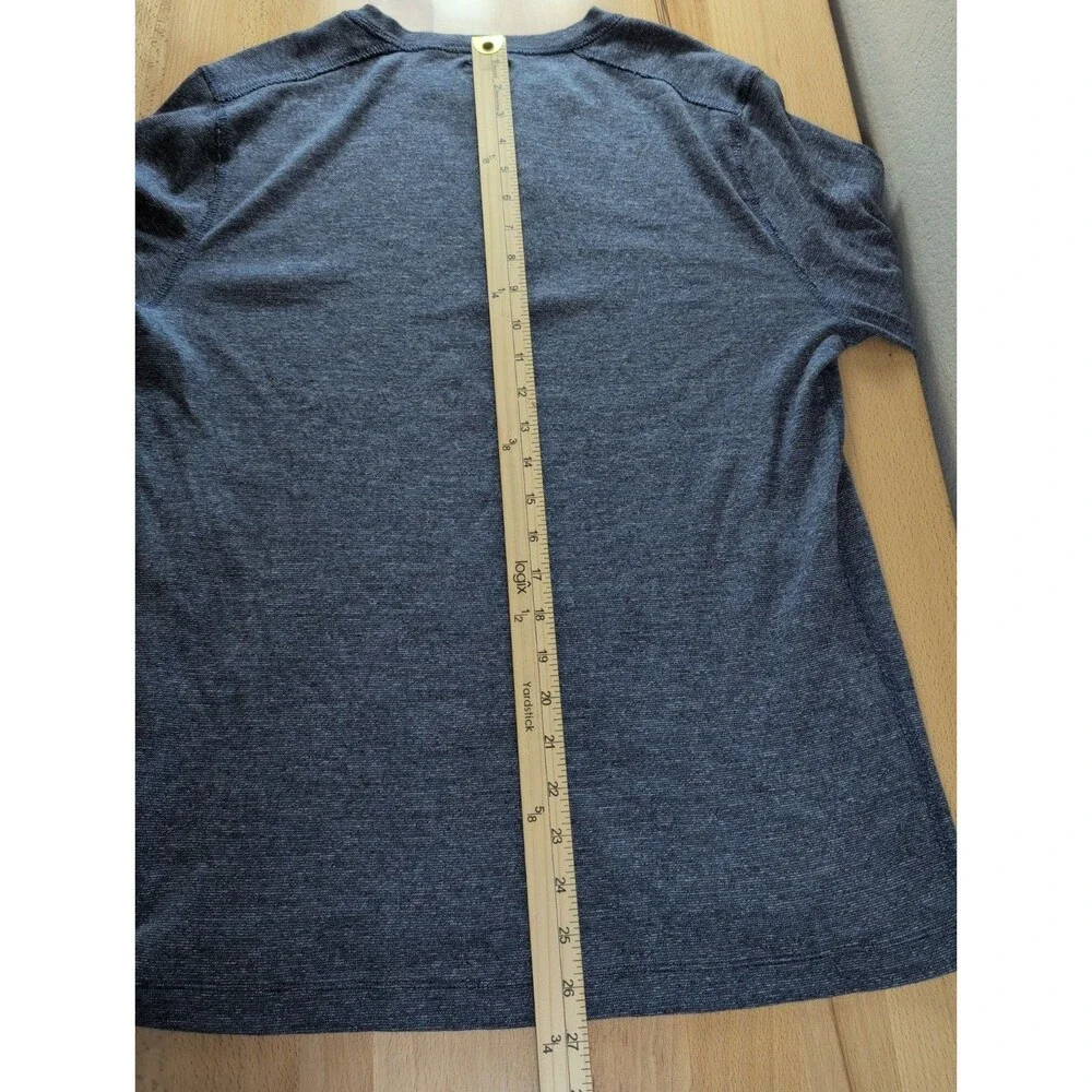 J. Crew Men’s Long Sleeve Blue 3 Button Henley Cotton Shirt Size Large